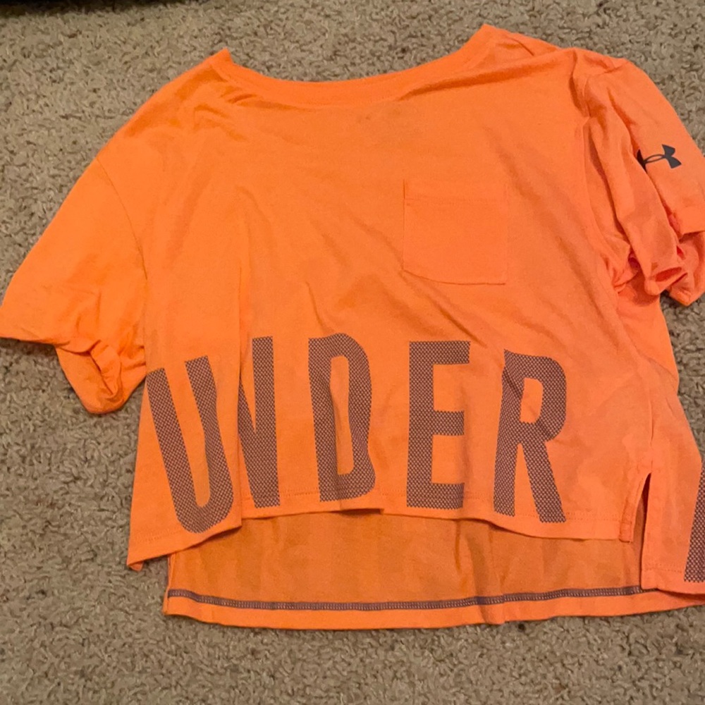 orange under armour cropped work out top!